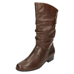 Ladies Leather Collection Pull Up Calf Length Boots