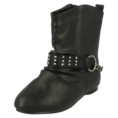 Girls Spot On Flat Ankle Boot H4087