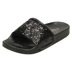 Girls Spot On Glitter Vamp Sliders
