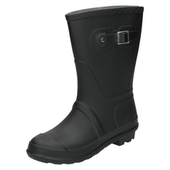 Ladies Spot On Short Side Buckle Wellington Boots X1219