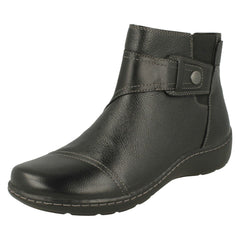 Ladies Clarks Strap Detailed Ankle Boots Cora Tropic