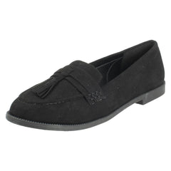 Ladies Spot On Tassel Trim Loafers F80298