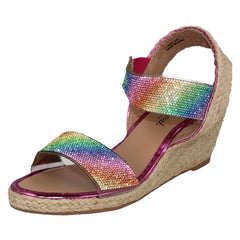 Ladies Savannah Wedge Glitter Sandals F12035