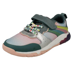 Girls Clarks Rainbow And Mermaid Tail Design Trainers Tidal Star K