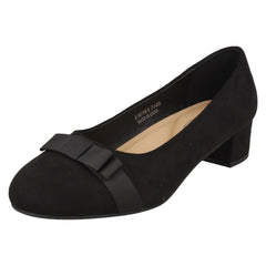 Ladies Spot On Block Heel Formal Wide Fit Court Shoes  F90151