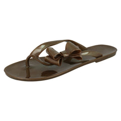 Ladies Spot On Flat Jelly Toe Post Sandal