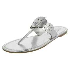 Ladies Spot On Flat Toe Post Sandal With Flower Design