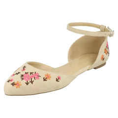 Ladies Spot On Ankle Strap Ballerinas