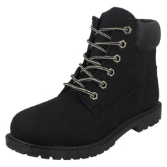 Ladies Spot On Military Combat Ankle Boots