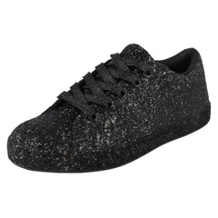 Ladies Spot On Glitter Trainers F7100