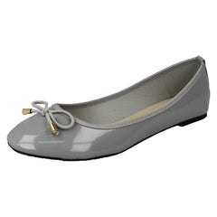Ladies Spot On Patent Ballerina Shoes