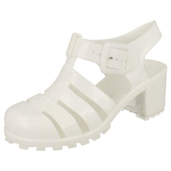 Girls Spot On Heeled Jelly Shoes H3042