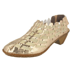 Ladies Rieker Sling Back Shoes With Woven Detail 46778