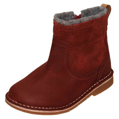 Girls Clarks Zip Up Ankle Boots Comet Frost