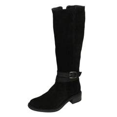 Ladies Clarks Zip Comfort Knee High Boots Maye Shine