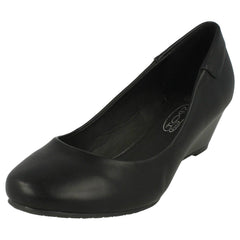 Ladies Spot On Low Wedge Court Shoes