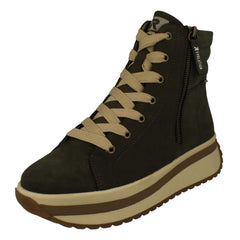 Ladies Rieker Chunky Platform Fleece Lined Ankle Boots W0962