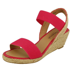 Ladies Savannah Elasticated Strap Wedge Heeled Sandals F2301