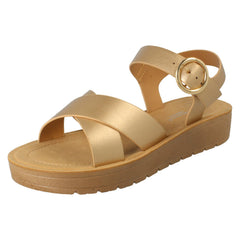 Ladies Savannah Buckle Fastening Summer Sandals F00446