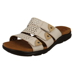 Ladies Clarks Laser Detailed Adjustable Strap Mule Sandals Kitly Walk