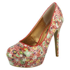 Ladies Spot On Platform Stilletto Shoe