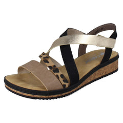 Ladies Rieker Wedge Heeled Sandals V3663