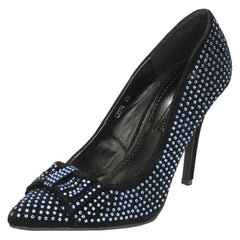 Ladies Anne Michelle Diamante Bow Detail Party Shoes