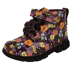 Girls Clarks Floral Pattern Ankle Boots Evyn Top T