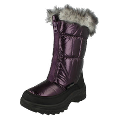 Girls Spot On Fur Lined Snow Boots
