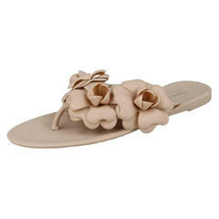 Ladies Spot On Flat Jelly Toepost Sandals