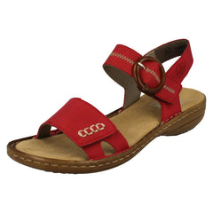Ladies Rieker Buckle Detailed Sandals 608Z3
