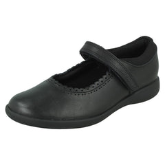 Girls Clarks Scalloped Edge Mary Jane School Shoes Etch Pure K