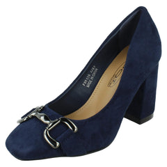 Ladies Spot On Elegant Buckle Detail Court Shoes F90139