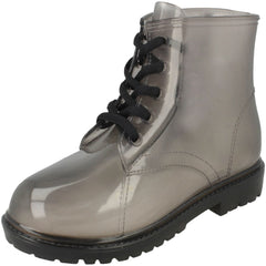 Girls Spot On Lace Up Jelly Boot