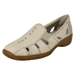 Ladies Rieker Cut Out Design Slip On Shoes 41385
