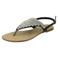 Ladies Savannah Toe Post Diamante Sandals