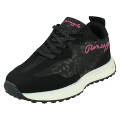 Girls Pineapple Sparkly Glitter Casual Lace Up Trainers H2682