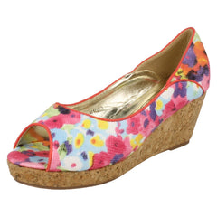 Girls Spot On Low Wedge Sandals