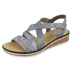 Ladies Rieker Wedge Heeled Sandals V3663