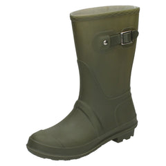 Ladies Spot On Short Side Buckle Wellington Boots X1219