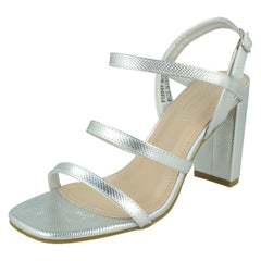 Ladies Spot On Strappy High Heel Sandal F1R2043
