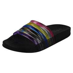 Ladies Spot On Multi Strap Sliders F00245