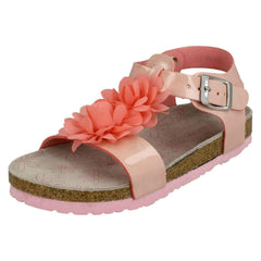 Girls Spot On Flower Trim Sandals