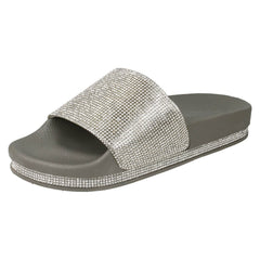 Ladies Savannah Diamante Slider Mules