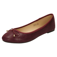 Ladies Spot On Bow Trim Ballerinas