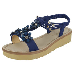 Ladies Savannah Flower Beaded Sandals