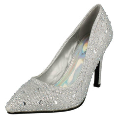 Ladies Anne Michelle Diamante Detail Court Shoes