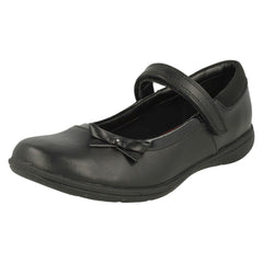 Girls Clarks Hook & Loop Bow School Shoes Venture Star