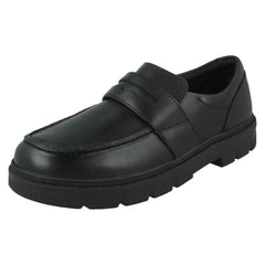 Boys Clarks Chunky Sole Slip On School Shoes Lorcam Craft