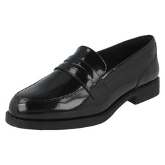 Girls Clarks Penny Loafer School Shoes Tapa Edge